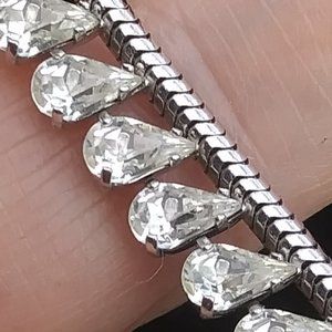 Vintage Krementz gorgeous rhinestone choker silver tone clear rhinestones